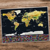World Scratch Map With Flags