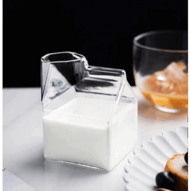 Set of Two: Mini Glass Milk Jug
