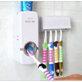 2-in-1 Wall Mounted Toothpaste Squeezer and Tooth Brush Holder